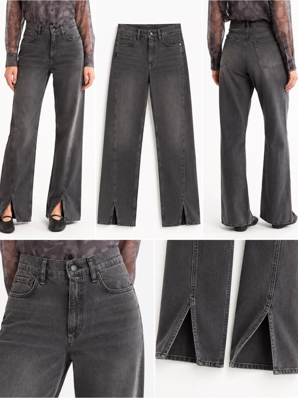 rag & bone Shannon High Waist Split Jeans — Charcoal size 25 NWT - Picture 6 of 9
